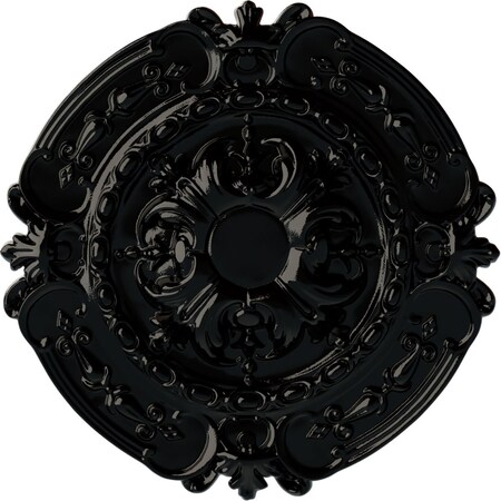 Ekena Millwork Southampton Ceiling Medallion (Fits Canopies up to 2 3/4"), 16 3/8"OD x 1 3/4"P, Black Pearl CM17SOBPS